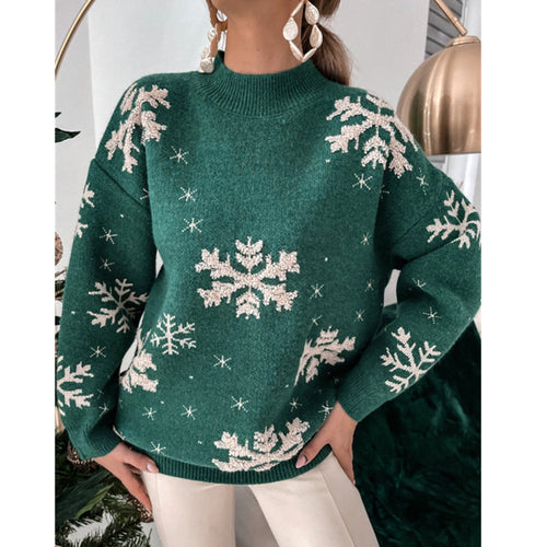 Fall Winter Women's Christmas Sweater Knitted Fluffy Loose Casual