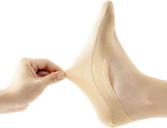 4 Pairs No Show Liner Socks Women'S Low Cut Cotton Nylon Boat Invisible Hidden Socks Non-Slip for Flats