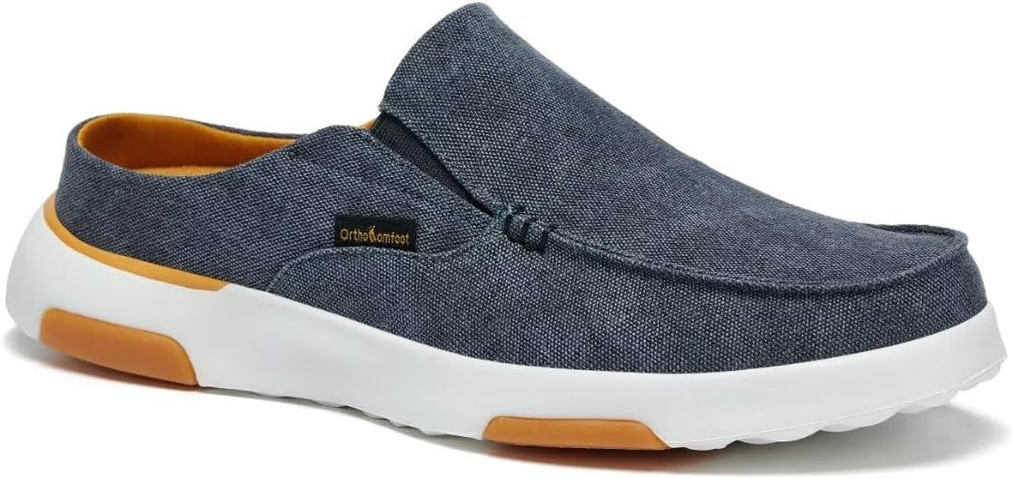 Men'S Orthopedic Slip-On Loafers Walking Shoes with Arch Support: Casual Plantar Fasciitis Slippers for Flat Feet, Comfortable Orthotic Shoes for Foot and Heel Pain Relief