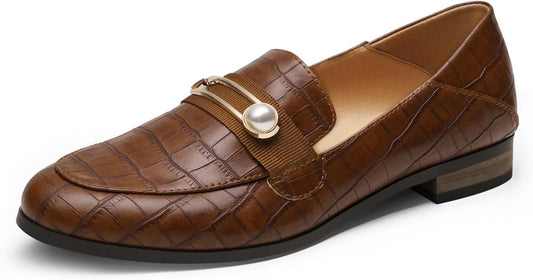 Loafers for Women Slip on Comfortable round Toe Casual Fashion Flats Dressy Shoes