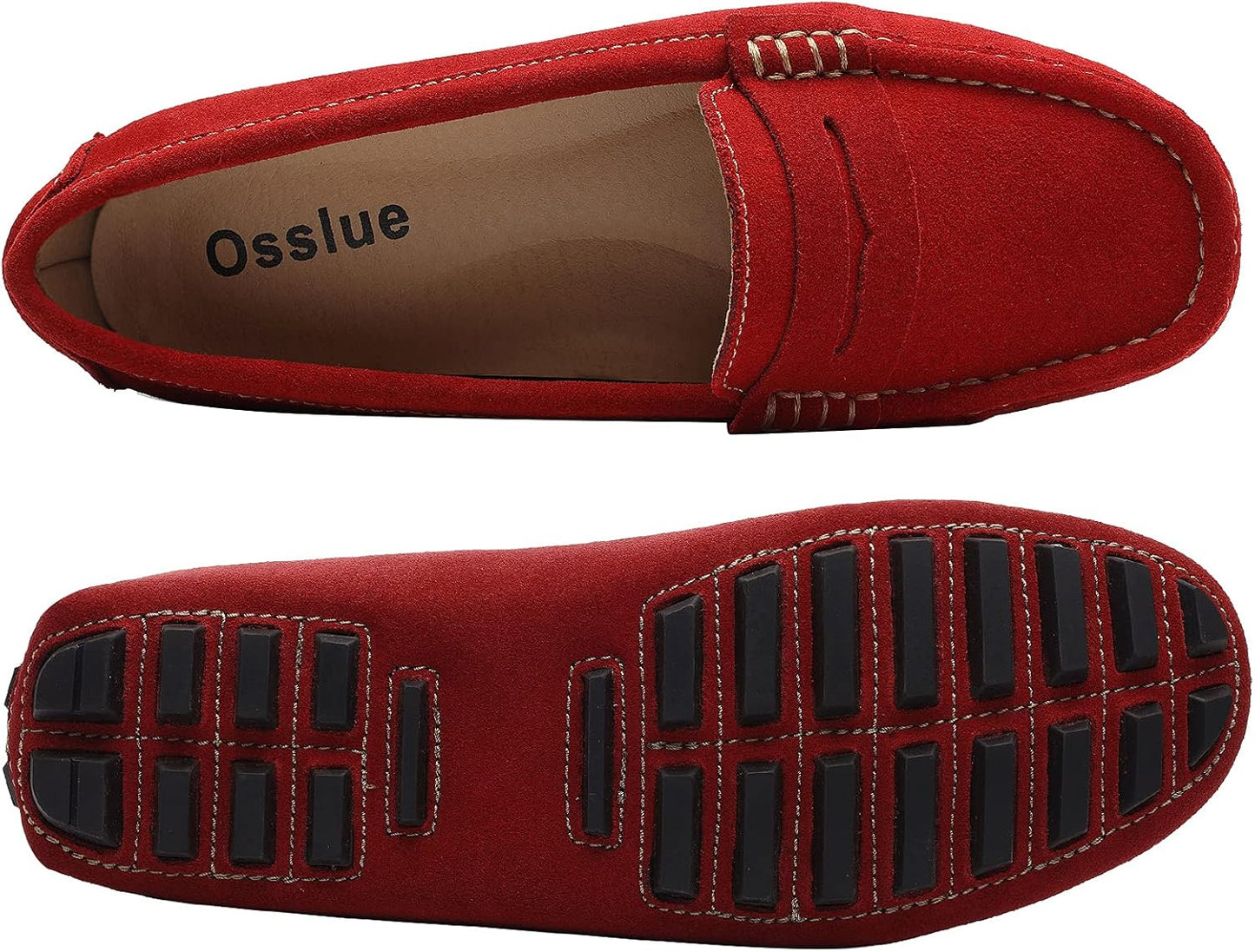 Women'S Suede Leather Casual Penny Loafers Retro Ladies Moccasins Driving Mocs Comfort Slip-On Fashion Boat Shoes Classic Flats