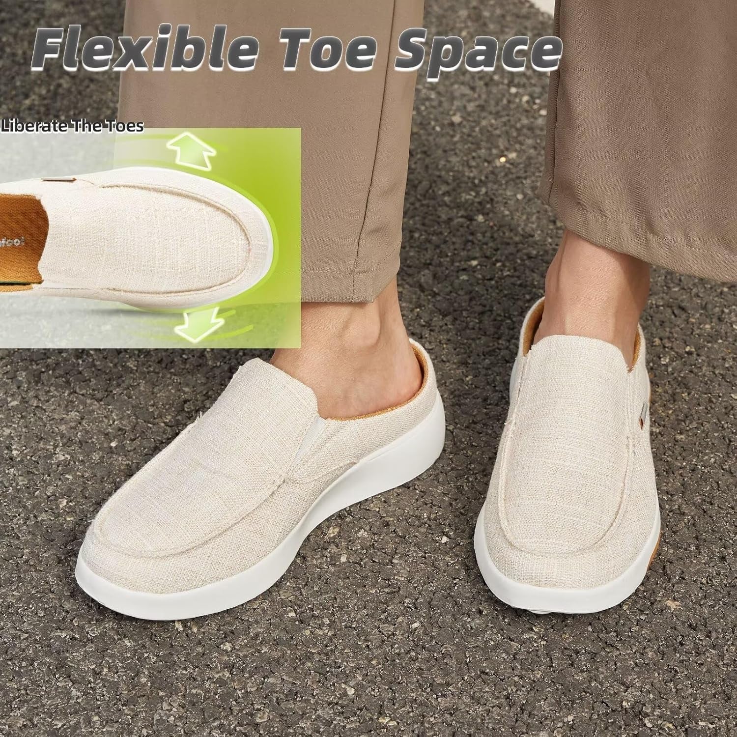 Women'S Orthopedic Slip-On Loafers Walking Shoes: Comfortable Arch Support Slippers for Plantar Fasciitis, Casual Canvas Orthotic Mule Clogs for Foot Heel Pain Relief