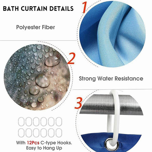 4Pcs Green Marble Shower Curtain Sets, Bathroom Sets with Shower Curtain and Mats,Bathroom Decor Mat Toilet Lid Cover and Non-Slip U Shape Mat, Waterproof Shower Curtain with 12 Hooks, 72"X72"