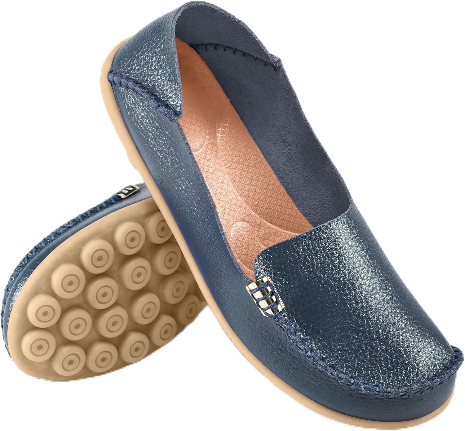 Womens Loafers Flats Shoes: Comfort round Toe Slip on Soft Moccasins Dressy Loafer for Driving Walking