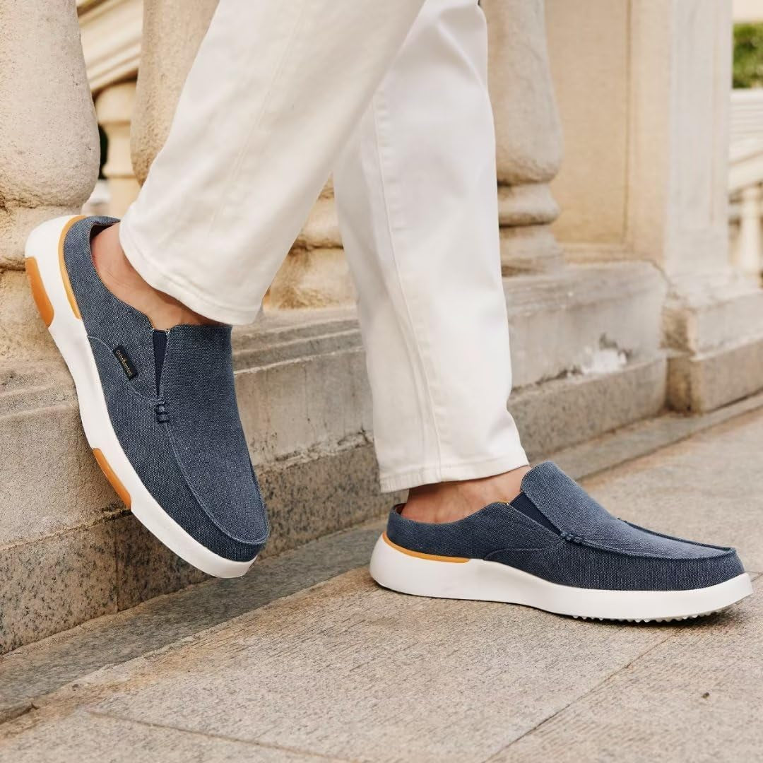 Men'S Orthopedic Slip-On Loafers Walking Shoes with Arch Support: Casual Plantar Fasciitis Slippers for Flat Feet, Comfortable Orthotic Shoes for Foot and Heel Pain Relief