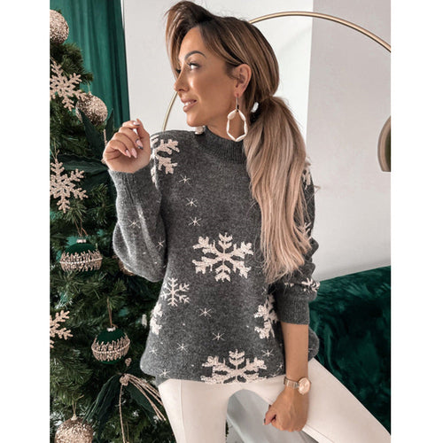 Fall Winter Women's Christmas Sweater Knitted Fluffy Loose Casual