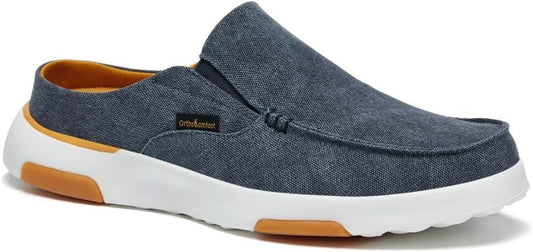 Men'S Orthopedic Slip-On Loafers Walking Shoes with Arch Support: Casual Plantar Fasciitis Slippers for Flat Feet, Comfortable Orthotic Shoes for Foot and Heel Pain Relief